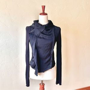 BCBG Max Azria Cropped Black Zip Jacket Size XS